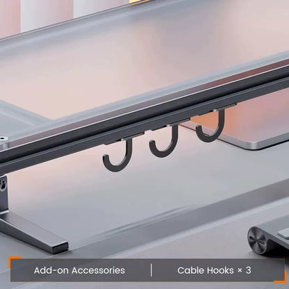 Ergonomic Monitor Riser with RGB Lighting Acrylic Aluminum Height Adjustable Dual Monitor Stand
