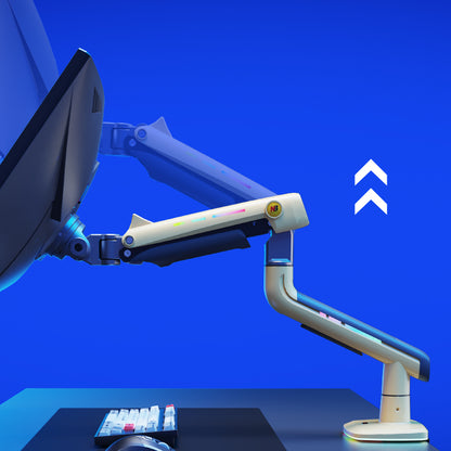 Yellow RGB LIGHT Gaming Monitor Arm for Flat/Ultrawide/Curved Mount D7