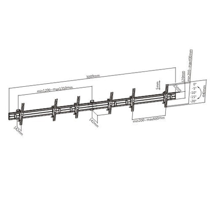 Multi-screen Menu Board Wall Mount Aluminum Rail MTLWMA ETA10.20
