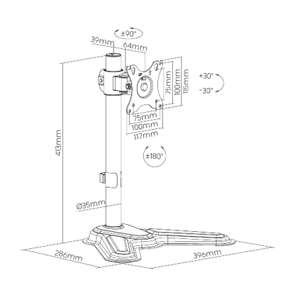 Premium Aluminum Articulating Monitor Stand MTLDMB01 ETA10.20