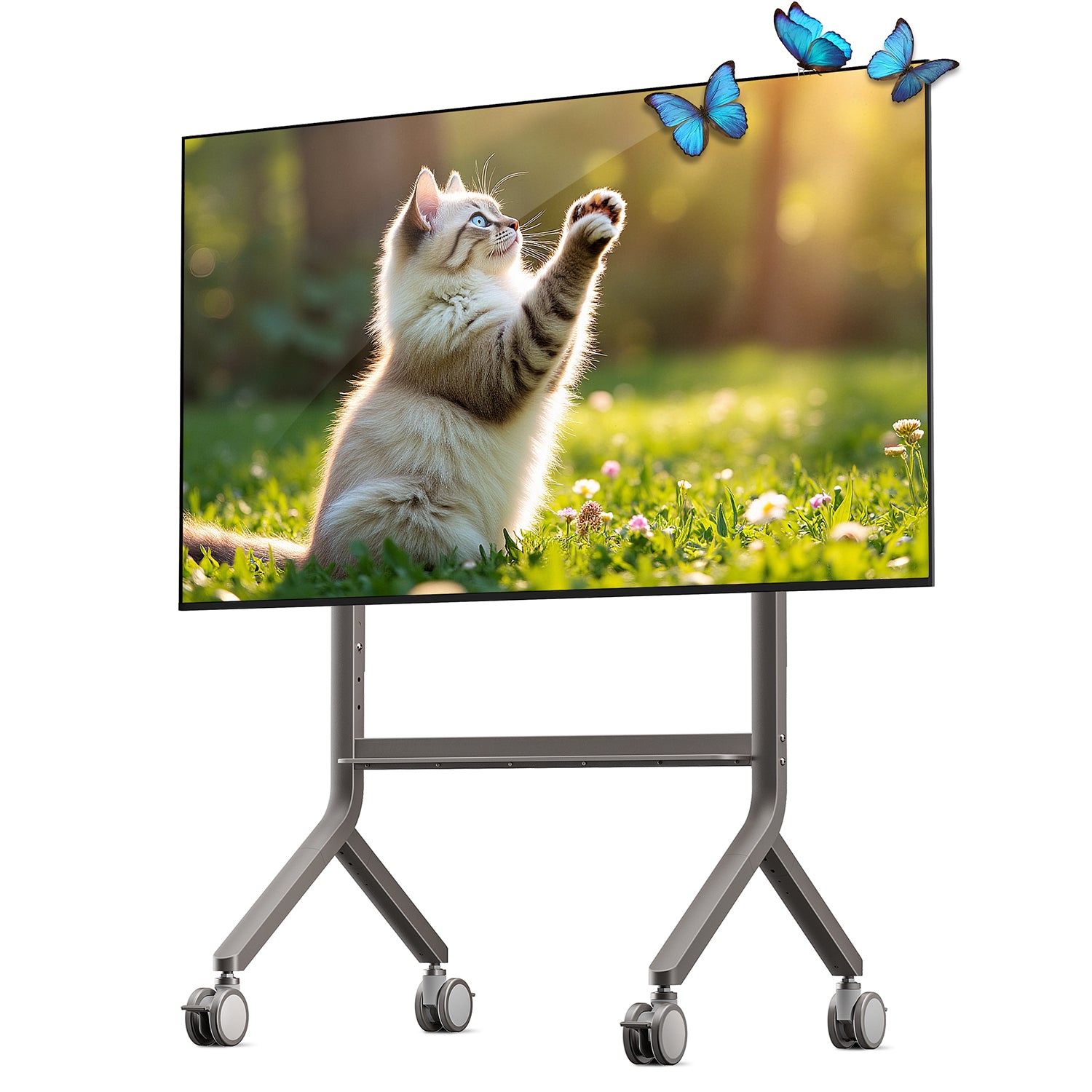 2026 NB P100 Height Adjustable Mobile Cart 65"-90" Large Screen Mobile Stand