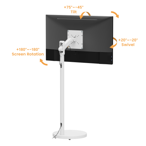 Mountech Mobile Floor Stand for Monitor Mechanical Spring Arm Springview ETA 10.20