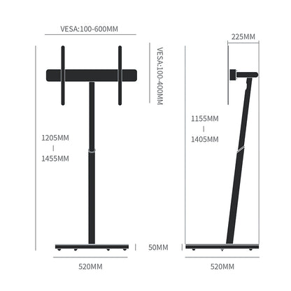 Torre di Pisa Artistic Rotating TV Floor Stand For 32-75" TVs Horizonal/Landscape