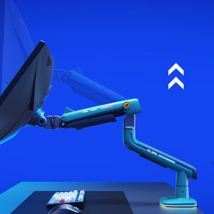 GREEN RGB LIGHT Gaming Monitor Arm for Flat/Ultrawide/Curved Mount k5