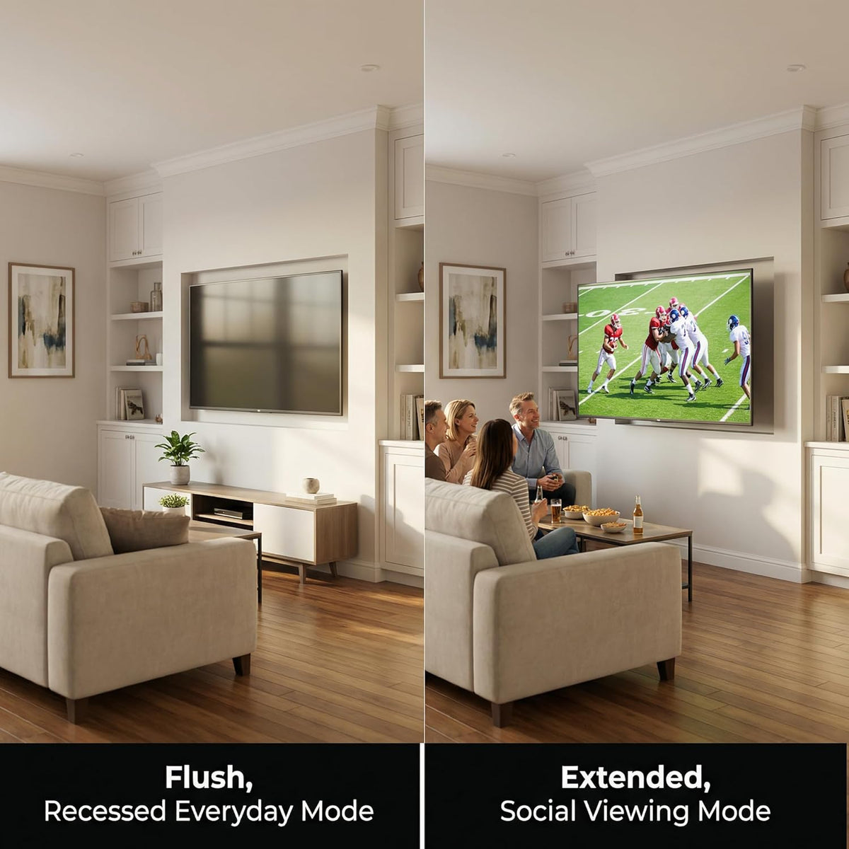 In‑Wall Recessed Full Motion TV Bracket Fits 42‑90" Screens Heavy‑Duty 61kg eta