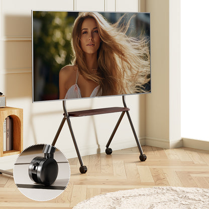 ORIENTED CLASSIC Art Mobile TV Stand Cart with Wheels 32-90 inch White