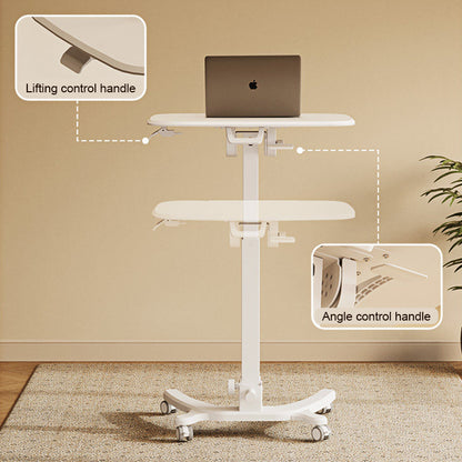 Mobile WHEELY Sit Stand DeskFoldable680X535MM Timber Look Desktop FA106lwoow