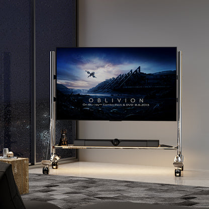 Glowing Large Screen Mobile TV Stand Cart Mount Bracket with LED 60 to 110 inch