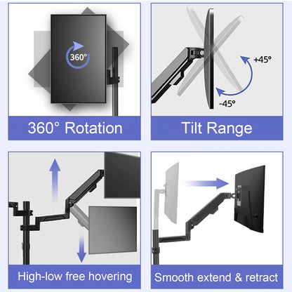 Multiple screen Stand Cart Mount Bracket  trolley gas arm metal