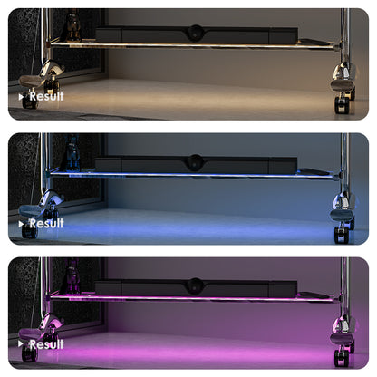 Glowing Large Screen Mobile TV Stand Cart Mount Bracket with LED 60 to 110 inch