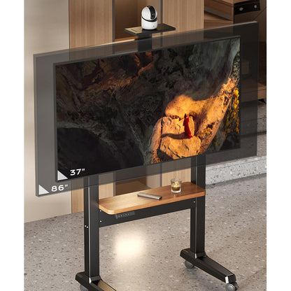 Electric Mobile TV Stand Cart with Universal Wheels & 70kg Max Load