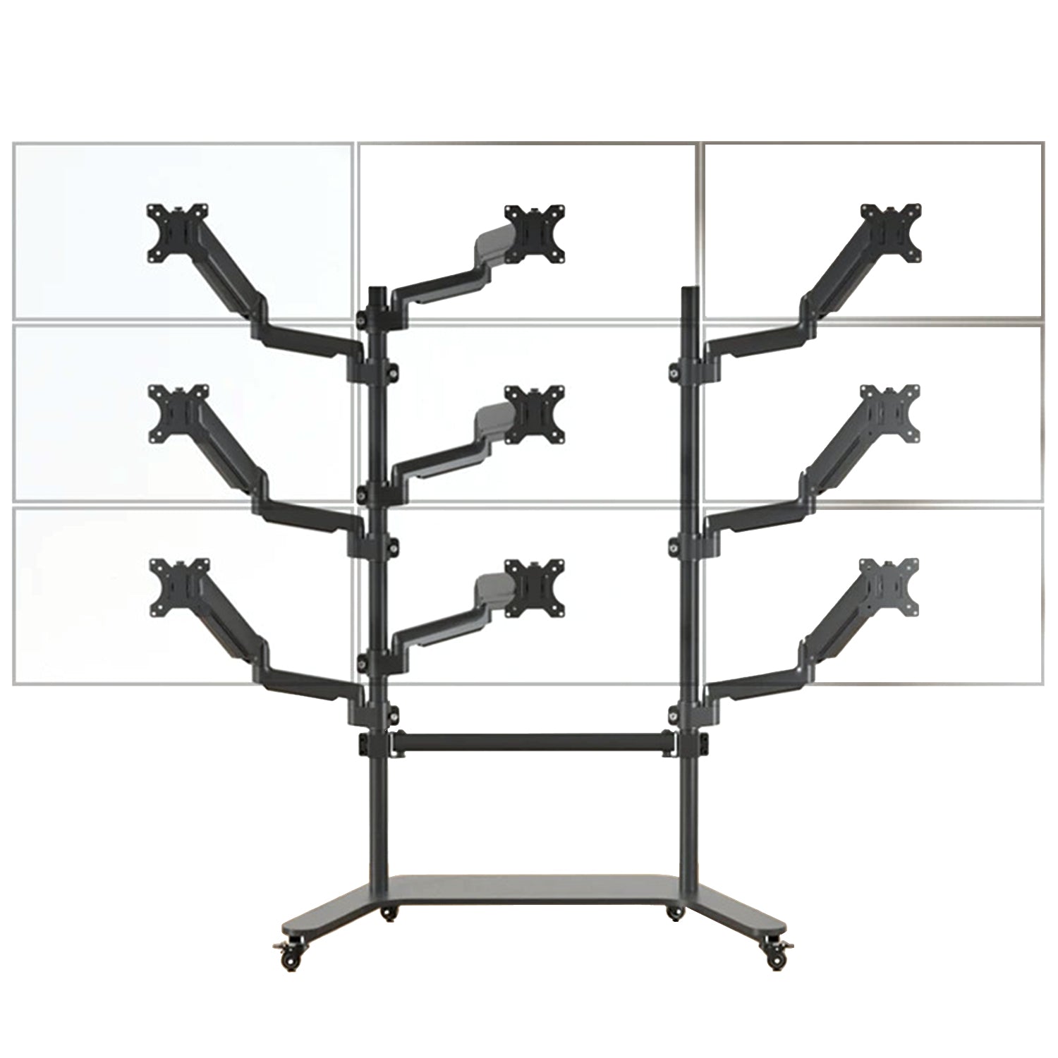 Multiple screen Stand Cart Mount Bracket  trolley gas arm metal