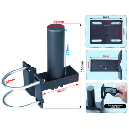 Monitor Arm with Pipe Clamp Mount Fits Round & Square Tube 25-60mm up to 9kg 32inch
