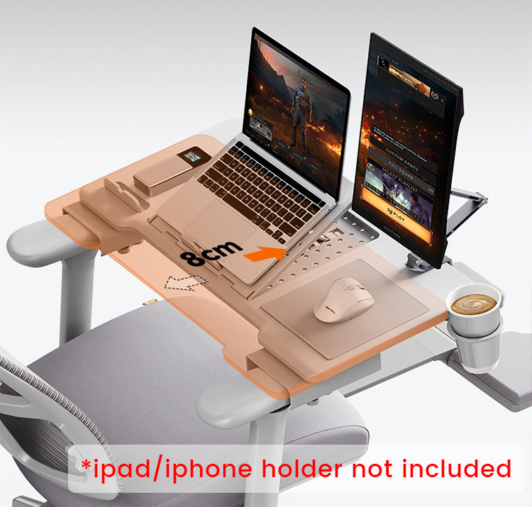 NEWTRAL Pro Laptop Table for Chair – Black | Adjustable Ergonomic Laptop Desk with Detachable Legs, Cup Holder & Monitor Mount