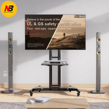 Steel TV Mobile Cart: AVA1500-60-1P Black