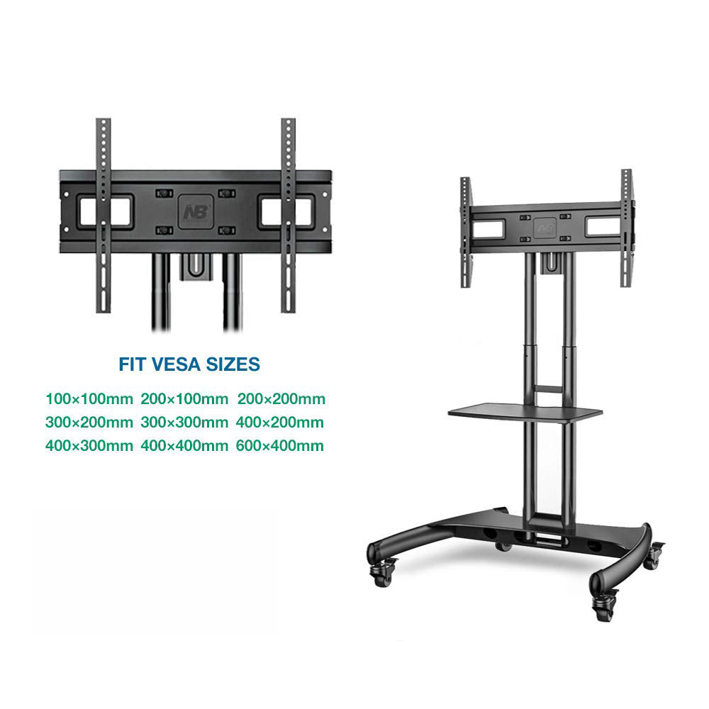 Steel TV Mobile Cart: AVA1500-60-1P Black