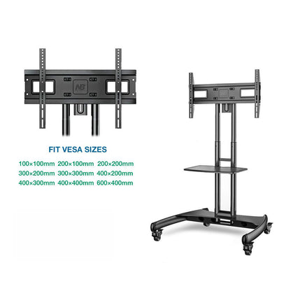 Steel TV Mobile Cart: AVA1500-60-1P Black