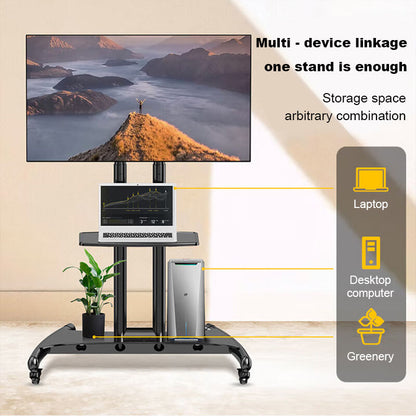 Steel TV Mobile Cart: AVA1500-60-1P Black