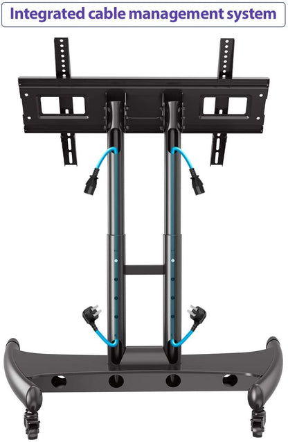 Steel TV Mobile Cart AVA50 Reduced Height Tilting mobile TV Stand - Black