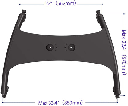 Steel TV Mobile Cart AVA50 Reduced Height Tilting mobile TV Stand - Black