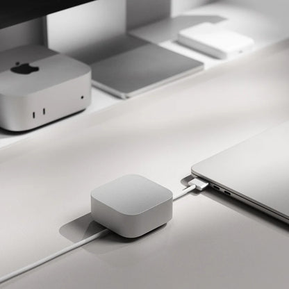 Cube Mini Weighted Desk Cable Organizer, Aluminum Cable Holder for Workspace Setup