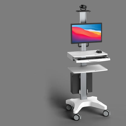 Clinic Mobile Computer Cpu Monitor Cart 1700mm