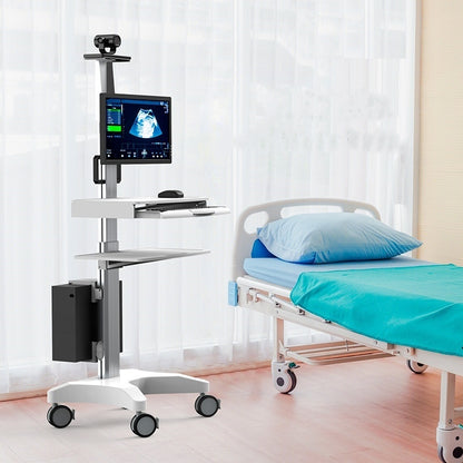 Clinic Mobile Computer Cpu Monitor Cart 1700mm