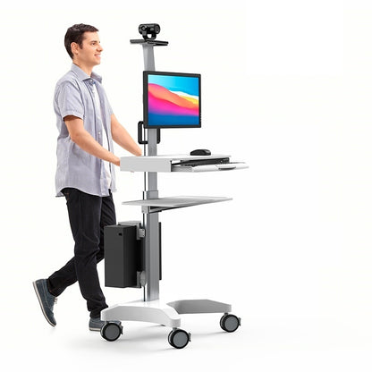 Clinic Mobile Computer Cpu Monitor Cart 1700mm