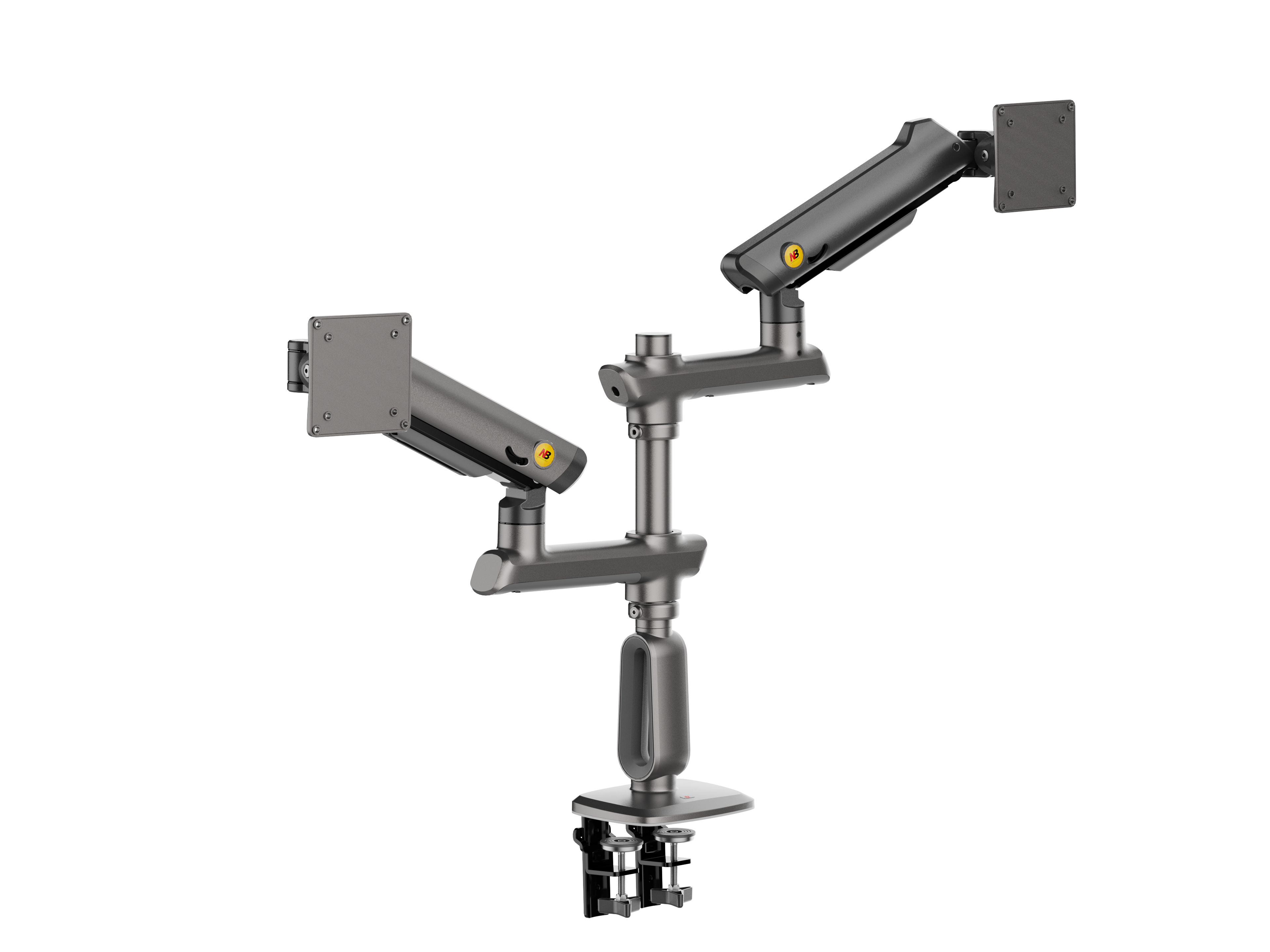 NB D9C Dual Monitor Mount Gas Spring Arm for 27-50" Screens | Height Adjustable, 360° Rotation