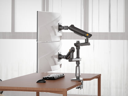 NB D9C Dual Monitor Mount Gas Spring Arm for 27-50" Screens | Height Adjustable, 360° Rotation