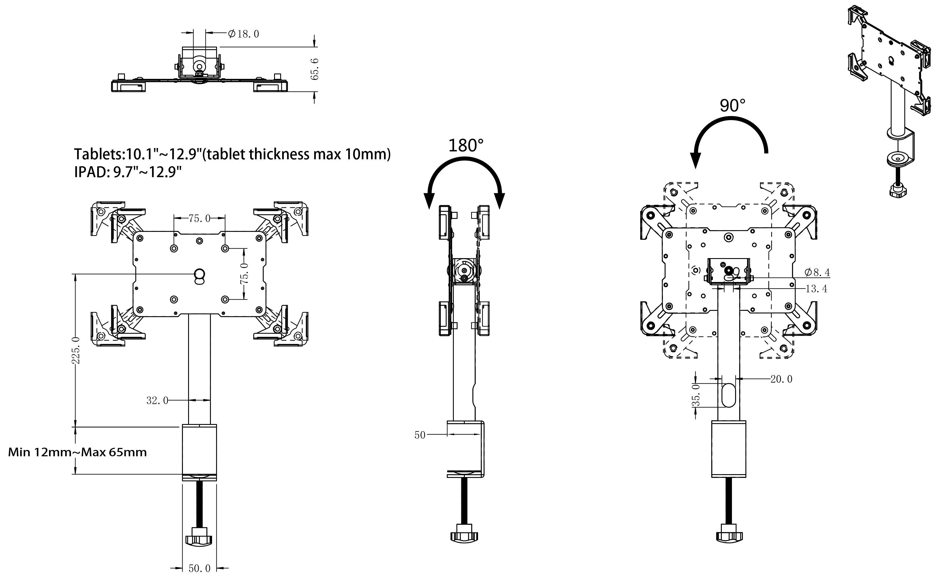 Ipad Tablet Table Menu Stand Mount