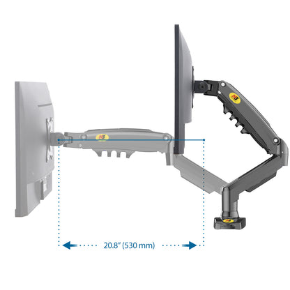 Dual Monitor Arm for 17-27" Screens Gas Spring Adjustment F160-G AU