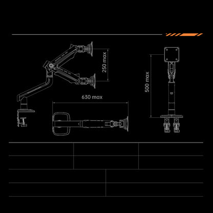 RGB LIGHT Gaming Monitor Arm for Flat/Ultrawide/Curved Mount F5