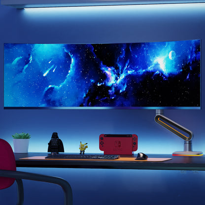 RGB LIGHT Gaming Monitor Arm for Flat/Ultrawide/Curved Mount F6