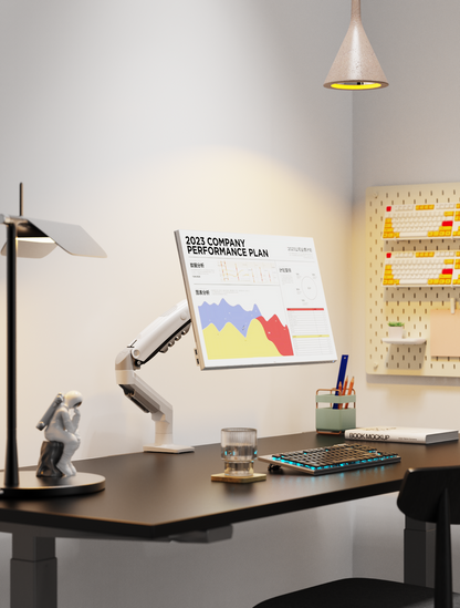 White Gas Lift Monitor Arm for 17-30" Screens VESA 75/100 F80-W AU Stock