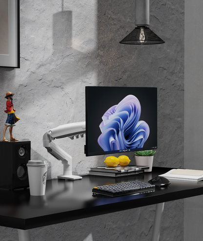 White Gas Lift Monitor Arm for 17-30" Screens VESA 75/100 F80-W AU Stock