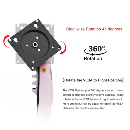 Pink Gas Lift Monitor Arm for 17-30" Screens VESA 75/100 F80-XJ AU Stock