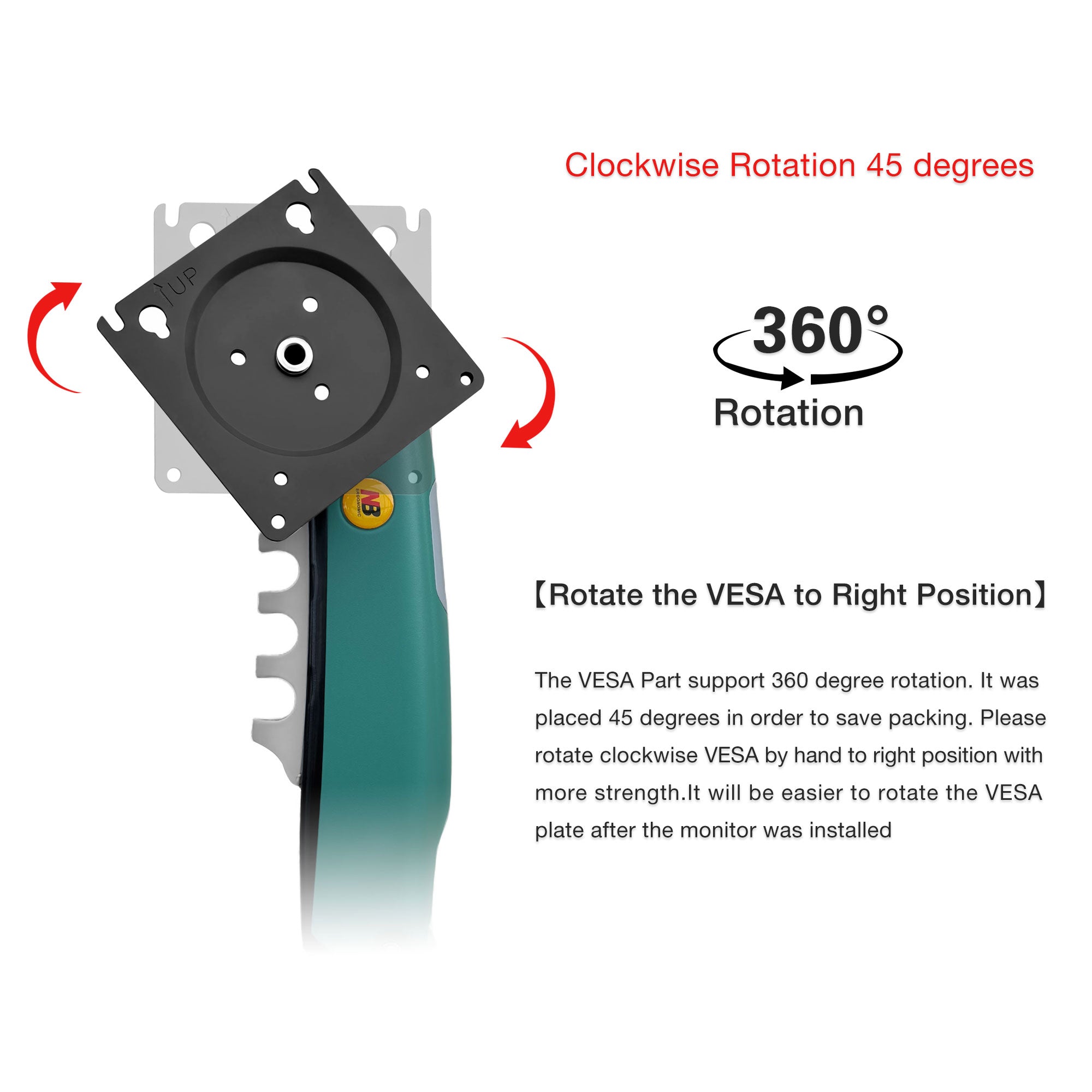 Green Gas Lift Arm for 17-30" Dual Gaming/Office Use VESA 75/100 F80-XK