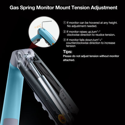 Blue Gas Lift Arm for 17-30" Dual Gaming/Office Use VESA 75/100 F80-XM AU Stock