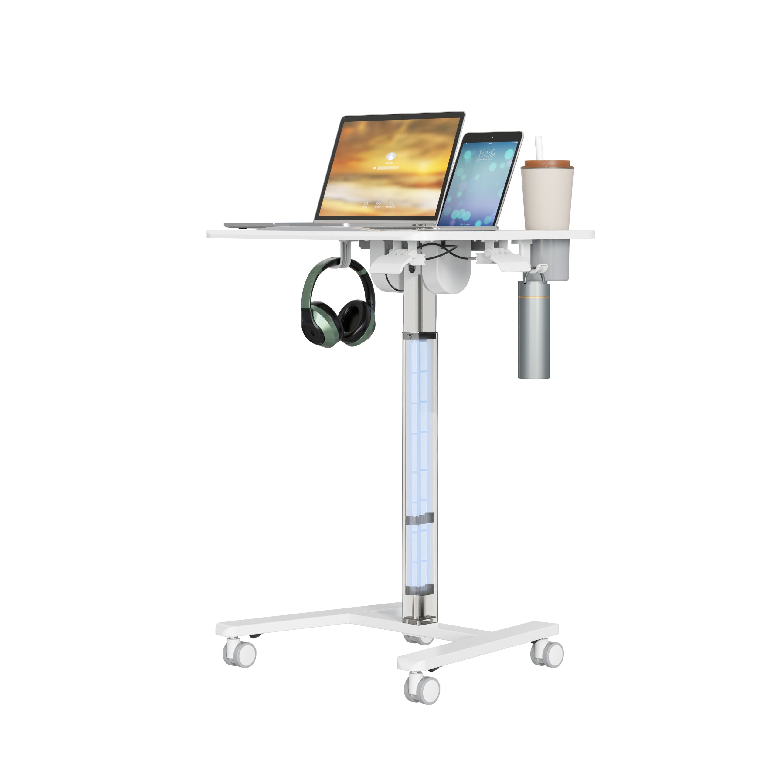 GKU Tiltable Height Adjustable Mobile Sit Stand Desk 700x500mm F047-FA122