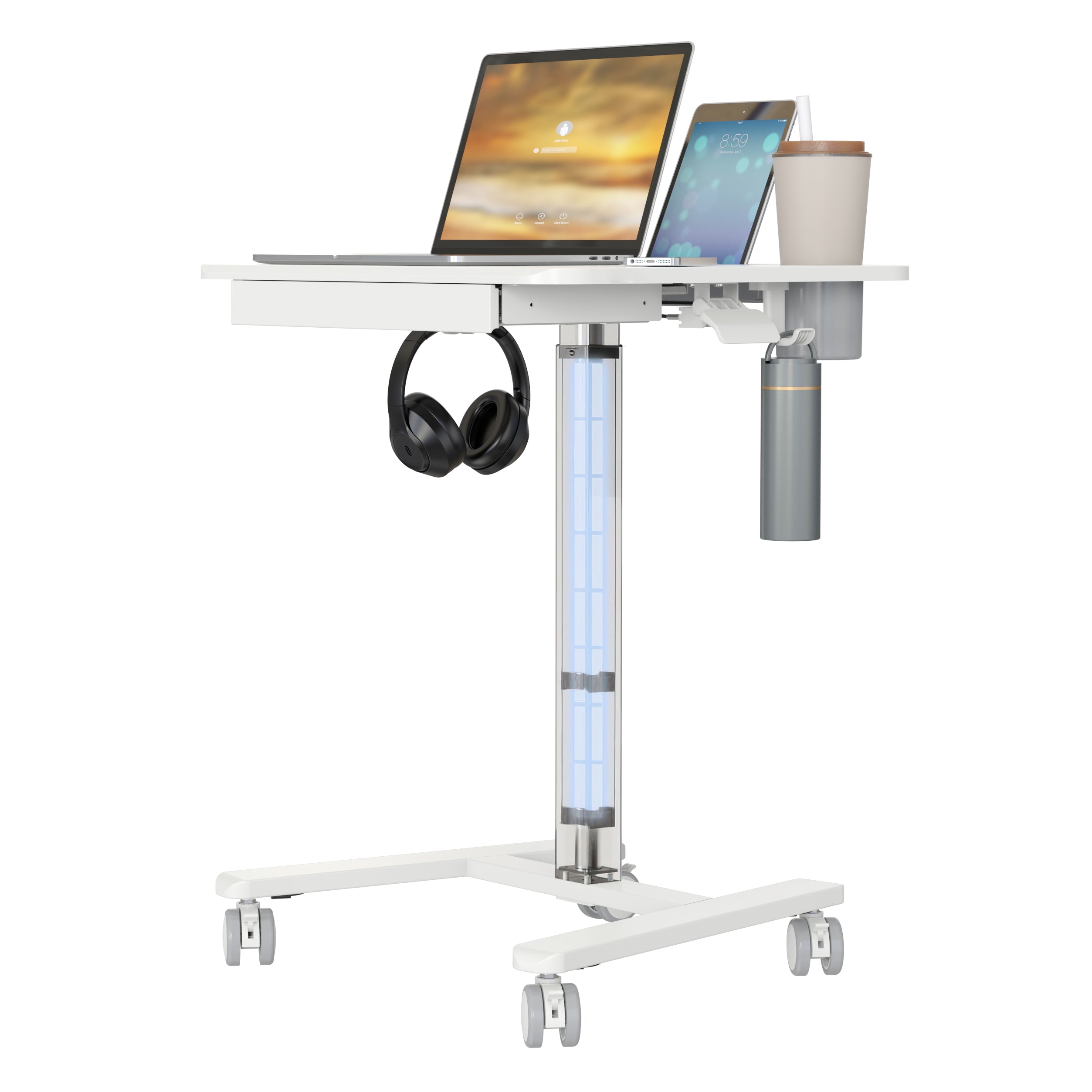 Mobile WHEELY Sit Stand Desk 600X500MM FA122ww
