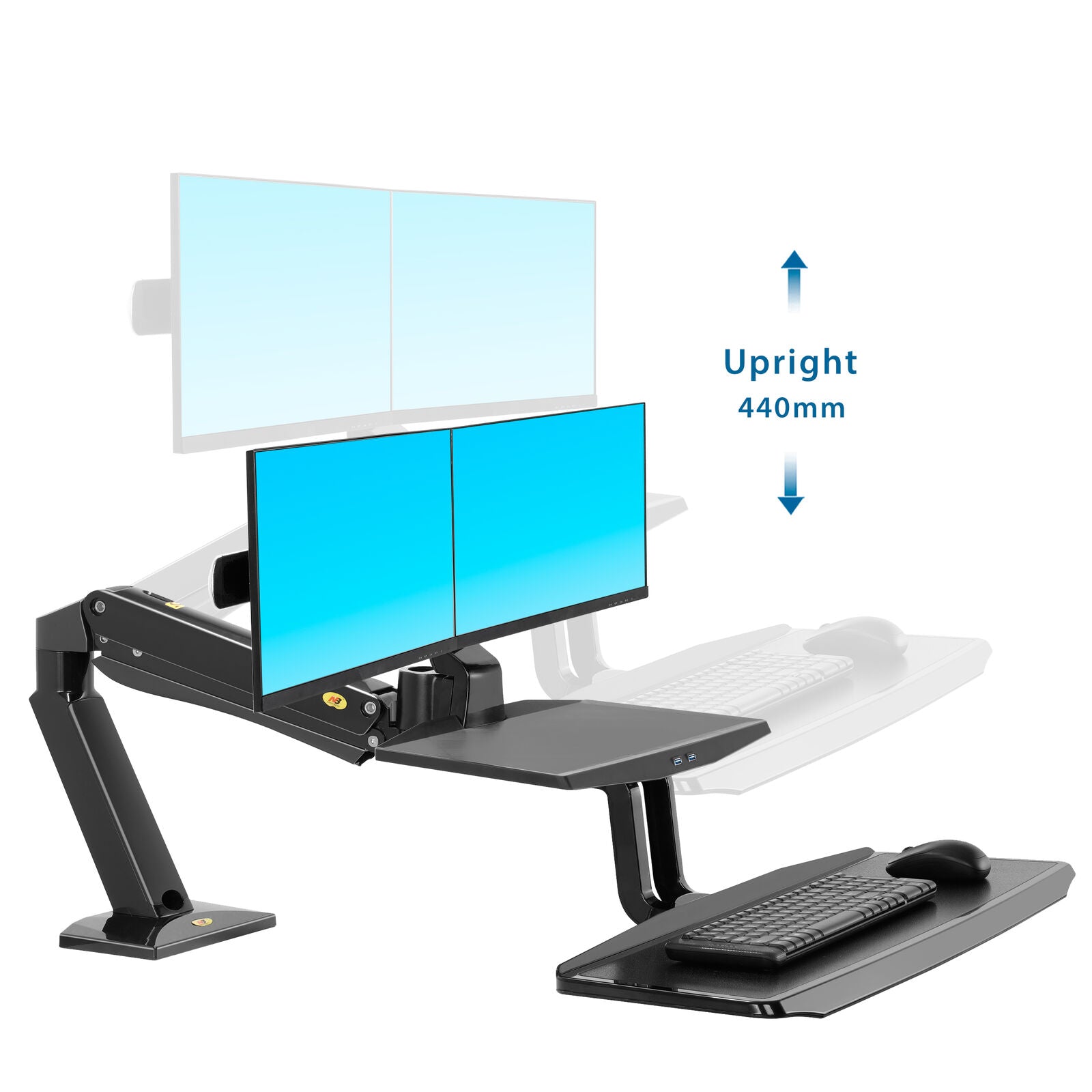 FC55-2 Dual Monitor Sit-Stand Arm Ergonomic Workspace Solution
