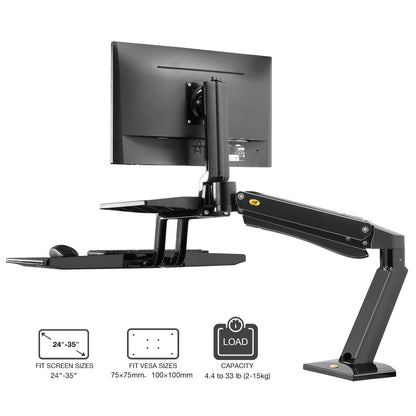 24"-35" FC55-B Sit Stand Desk Dual Screen Mount