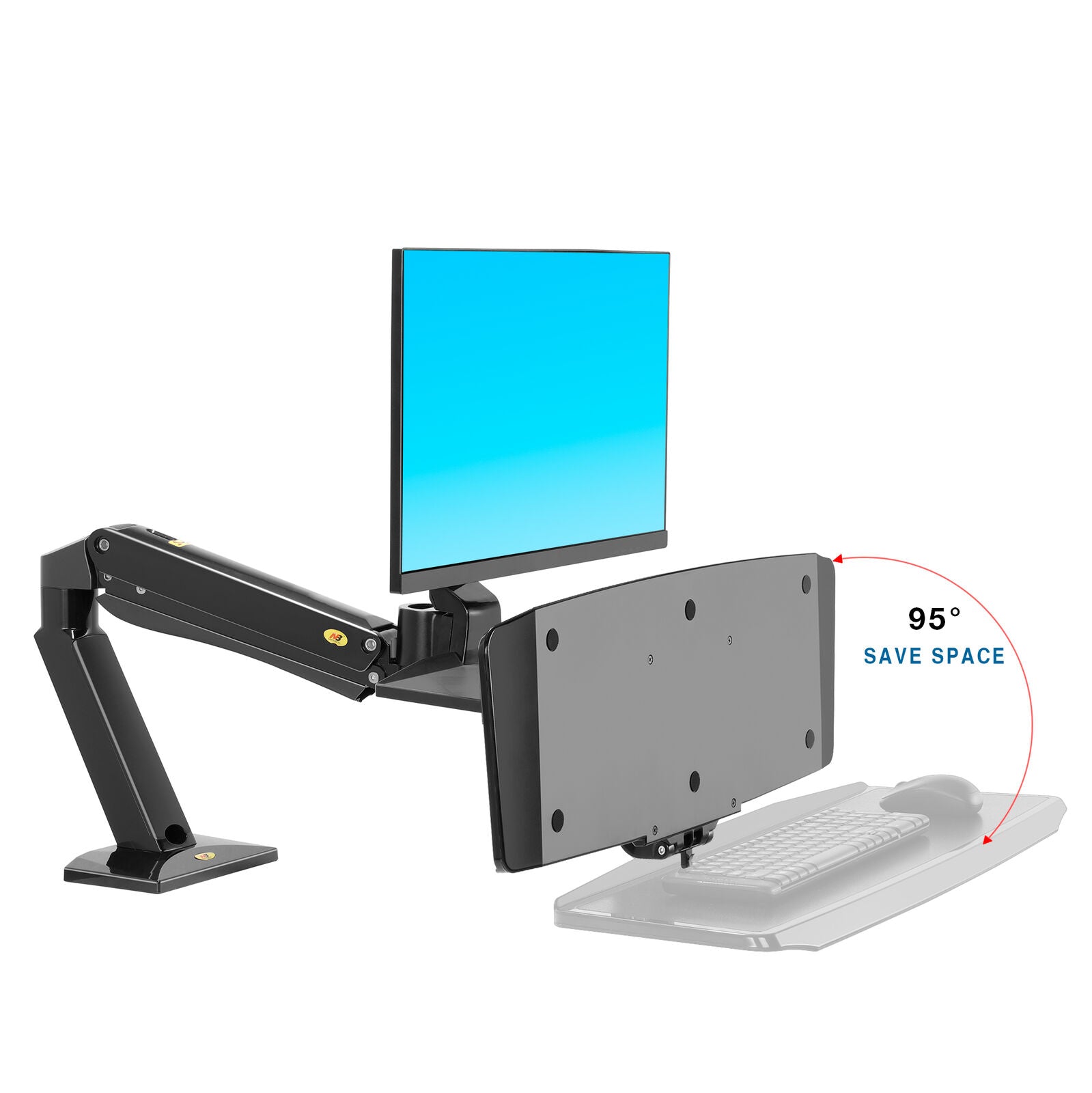 24"-35" FC55-B Sit Stand Desk Dual Screen Mount