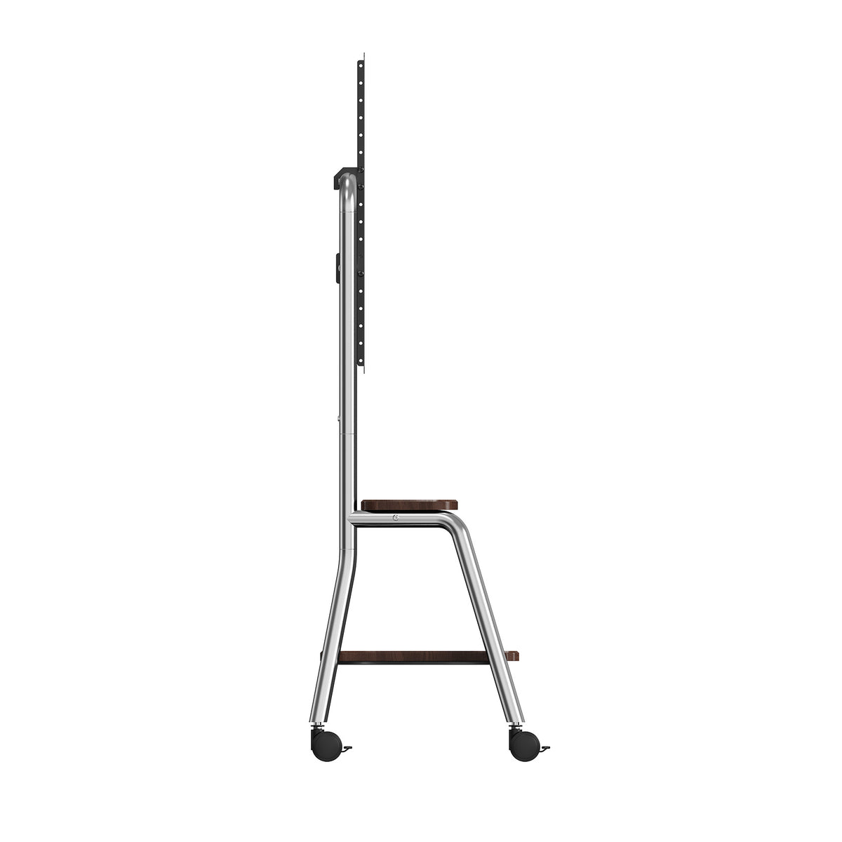 Rolling TV Cart on Lockable Casters, Movable TV Stand, Height Adjustable TV Trolley with Storage Shelf for 32" to 90" Screens