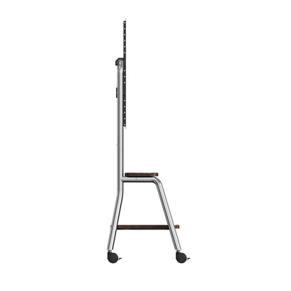 Rolling TV Cart on Lockable Casters, Movable TV Stand, Height Adjustable TV Trolley with Storage Shelf for 32" to 90" Screens