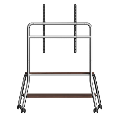 Rolling TV Cart on Lockable Casters, Movable TV Stand, Height Adjustable TV Trolley with Storage Shelf for 32" to 90" Screens