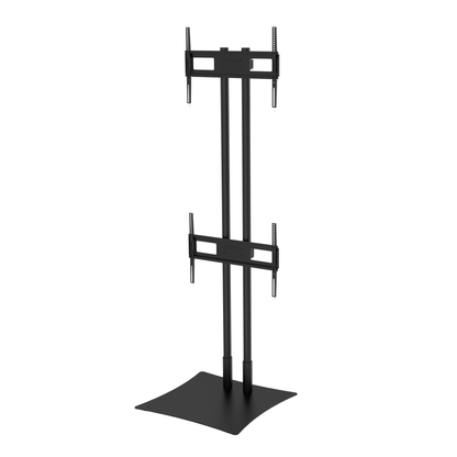 Vertical dual tv display stand adjustable height