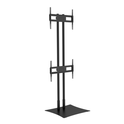 Vertical dual tv display stand adjustable height