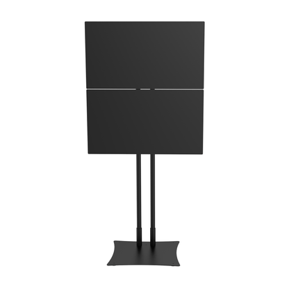 Vertical dual tv display stand adjustable height